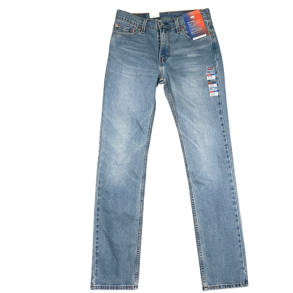 Levis 511 Jeans Mens 30W 32L Light Blue Slim Streetwear Grunge Stretch Normcore